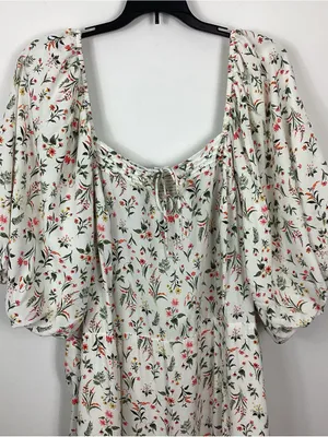 Old Navy Floral Smocked Back Puff Sleeve Size 3X thumbnail 3