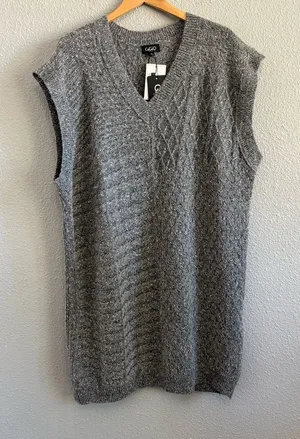 Gigio Knit‎ Sweater Vest Tunic Size Large NWT thumbnail 1