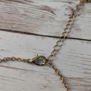 Large Bracelet or Anklet - 7" - 9 & 7/8" Gold Tone Shell Charm - Heavy Tarnish thumbnail 3