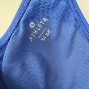 Athleta Blue Halter‎ Top 34 B/C Ruched Sides thumbnail 5
