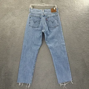 Levi's Wedgie Straight Ankle Jeans Distressed 100% Cotton Boho Women's 28 x 27.5 thumbnail 2