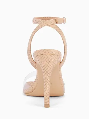 NWT • Nude/Clear Ankle Strap Stiletto Heel Sandals thumbnail 6