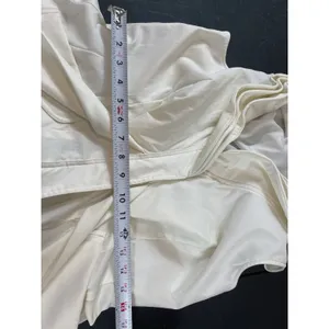 Samuel Dong Bubble Hem Dress M Ivory Ruffle Draped Collar Belted Cocktail thumbnail 13