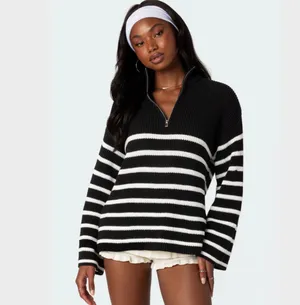 Edikted Quarter Zip-Up Sweater thumbnail 3