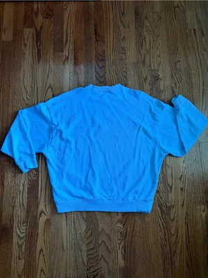 YEAR OF OURS Sky Blue Oversized Crewneck Sweatshirt XS/S 100% Cotton thumbnail 5