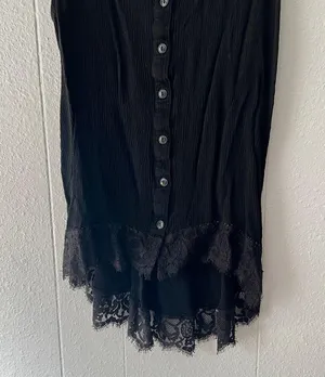 Womens Gauzy Lace Top XS Boho Fairygoth Witchy Gothcore Emo Rockabilly Punk thumbnail 3