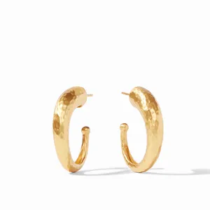 Julie Vos medium Hammered Hoops earrings Gold thumbnail 2