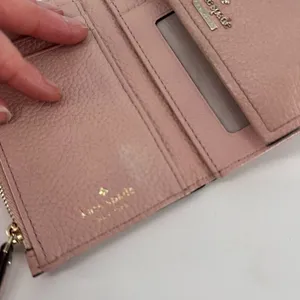 Kate Spade Blush Pink Neutral Leather‎ Tri-Fold Wallet thumbnail 7