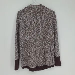 L.L. Bean Signature Cotton Linen Ragg Sweater Size Large Mock‎ Neck Marled thumbnail 9