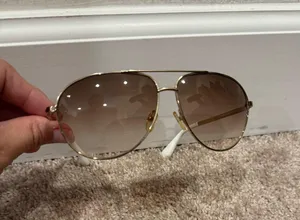Marc Jacobs Gold Aviators Sunglasses with Brown Gradient Lenses thumbnail 1
