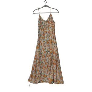 Sienna Sky Womens Orange Floral Button Front Midi Dress Size M 02CDR903 thumbnail 5