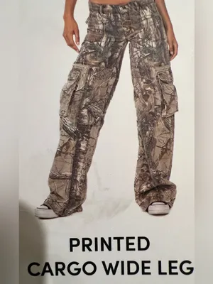 Refrain los Angeles camo printed cargo white leg pants size 9 thumbnail 12