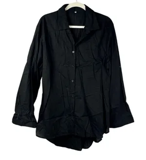 Women’s Black Long Sleeve Button Up Blouse XXL thumbnail 1