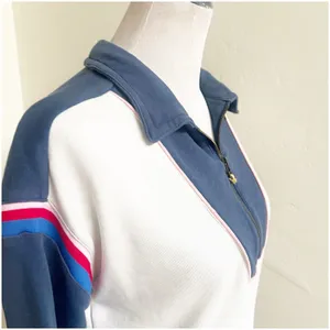 Anthropologie Pilcro 3/4 Zip Pullover Sweater Rugby Style Collared Size XS Blue thumbnail 9