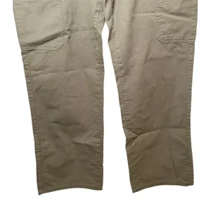 Zara Olive Green Cargo Pants Utility‎ Workwear Straight Leg Cotton Pockets Sz 8 thumbnail 4