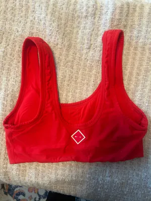 Rebel Athletics The Upside Bright Red Sports Bra Scoop Neck S thumbnail 2