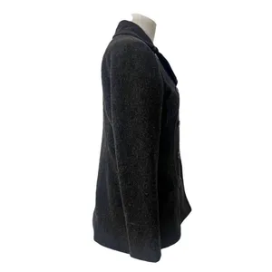 New York & Company Women's Wool Blend Double Breasted Pea‎ Coat Charcoal Size 4 thumbnail 3
