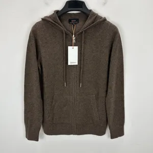 Quince Mongolian Cashmere Full Zip Hoodie Sweater Brown Womens XS NWT thumbnail 5
