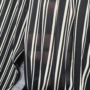 Popovitch Vintage Striped Sheer Top Midi Dress Black White‎ Gold Button Size 10 thumbnail 4