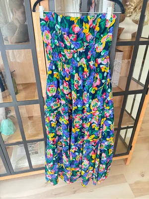 By Anthropologie The Somerset Strapless Maxi Dress floral gown colorful wedding thumbnail 2