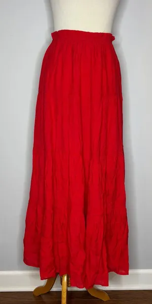Thats So Fetch - Red Selina Maxi Skirt thumbnail 1