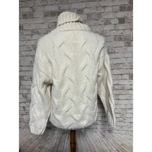 ZARA Cream Chunky Cable Knit Turtleneck Sweater Size‎ S Girls 13-14 Fisherman thumbnail 2
