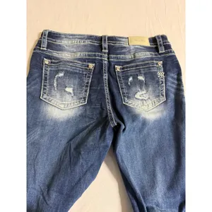 Miss Me Curvy Skinny Distressed Jeans Medium Wash Raw Hem M584B Size 33 thumbnail 8