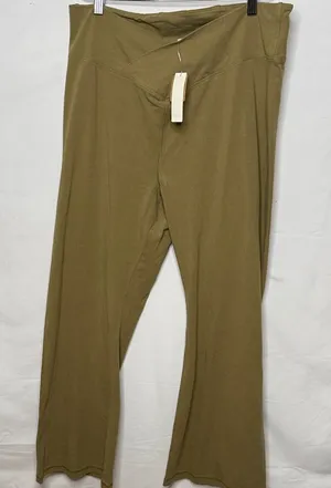 PINK NWT wide flare leg olive green leggings sz XXL thumbnail 1