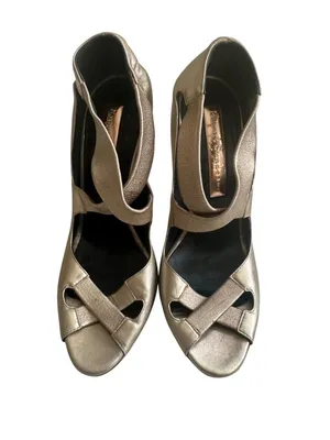 RUPERT SANDERSON Gold Leather Heels Size 36 / US 6 thumbnail 2