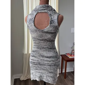 Y2K Vintage Arden B Sequin Dress Knit Tunic Whimsigoth Fairy 2000s Cowl Neck XS thumbnail 2