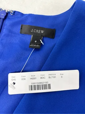 J. Crew Cobalt Royal Blue‎ Long-Sleeve ruffle-front dress Size 6 NEW thumbnail 7