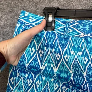 MICHAEL KORS Women’s Pants 14 Blue Ikat Print Straight Leg Stretch Zip Pockets‎ thumbnail 12