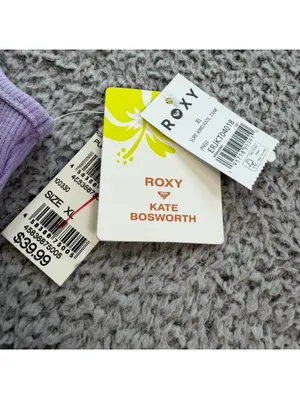 NWT Roxy x Kate Bosworth Surf.Kind.Kate Purple Ribbed Crop Tank Top XL thumbnail 3