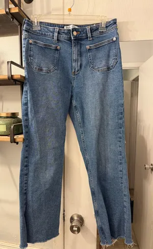 Zara Wide-Leg Jeans — Medium Blue thumbnail 1