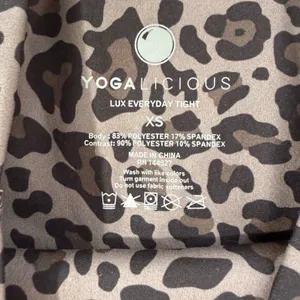 Yogalicious Lux Everyday Tight Leopard Brown High Rise Leggings XS AY76816‎ thumbnail 6