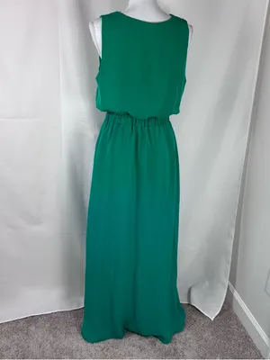 JACK by BB Dakota Emerald Green Maxi Dress M Strappy Slit front thumbnail 11