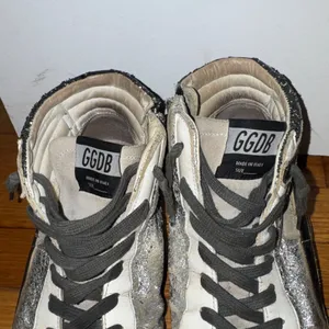 Golden Goose High-Top Sneakers in Gray & Green Sparkles thumbnail 3