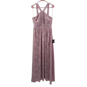 Lulus Dress Women’s SZ Large NWT Love and Beyond Mauve Pink Burnout Floral Maxi thumbnail 3