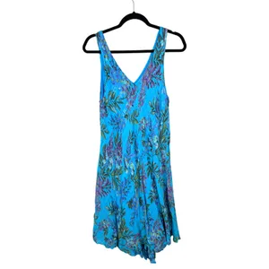 Shyloh Made in Italy Blue Gauzy Gauze Floral Sleeveless Flowy One Size NEW thumbnail 4