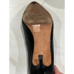 Elie Tahari Black Leather Pointed Toe Stiletto Heel Pumps Size 38‎ thumbnail 7