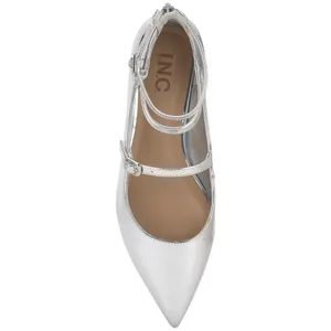NWT INC International Concepts Valan Triple-Strapped Flats Silver Gray 10M thumbnail 4