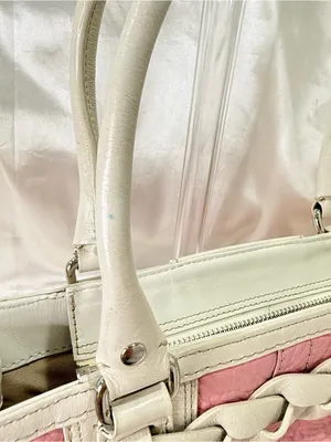 Vintage Coach Y2K Hamptons Carryall Satchel Bag Pink Leather Coquette F13084 thumbnail 14