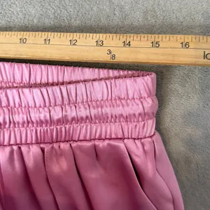 Cinq a Sept Pink Satin Adalie Pants‎ Womens M Cropped Drawstring Ankle Coquette thumbnail 14