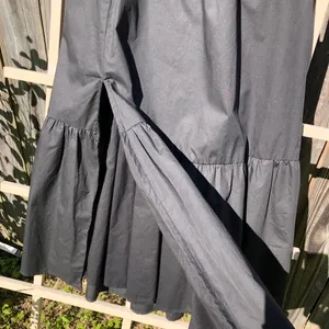 the Label Poplin Puff Sleeve Tiered Midi Dress Black - Size Small thumbnail 12