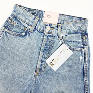 Revice Denim Frontrunner High Rise Distressed Straight Leg Jeans Grand Prix Light Wash thumbnail 8