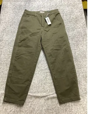 Alpine Design Womens Barrel Pant Vintage Olive Green High Rise Crop ADW24905 6. thumbnail 1