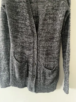 Abercrombie Preppy Gray Knit Button Up Cardigan XS Oversized Minimalist Capsule thumbnail 5