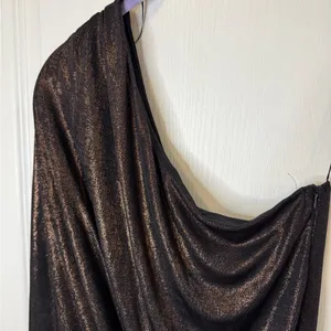 Zara One-Shoulder Shimmer Dress in Black thumbnail 5
