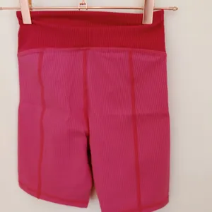 NWT For Love & Lemons Dani Ribbed Pink Bike Shorts thumbnail 3