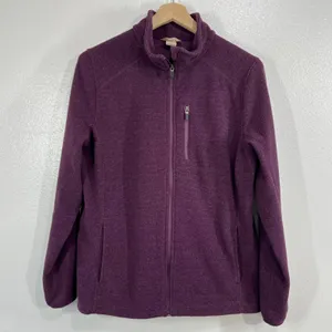 Duluth Trading Park Point Fleece Jacket Women's Large Purple Zip Up Chest Pocket thumbnail 3